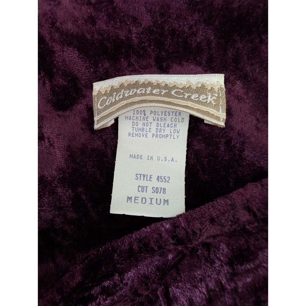 Coldwater Creek Purple Velvet Maxi Dress Size M - Picture 7 of 8